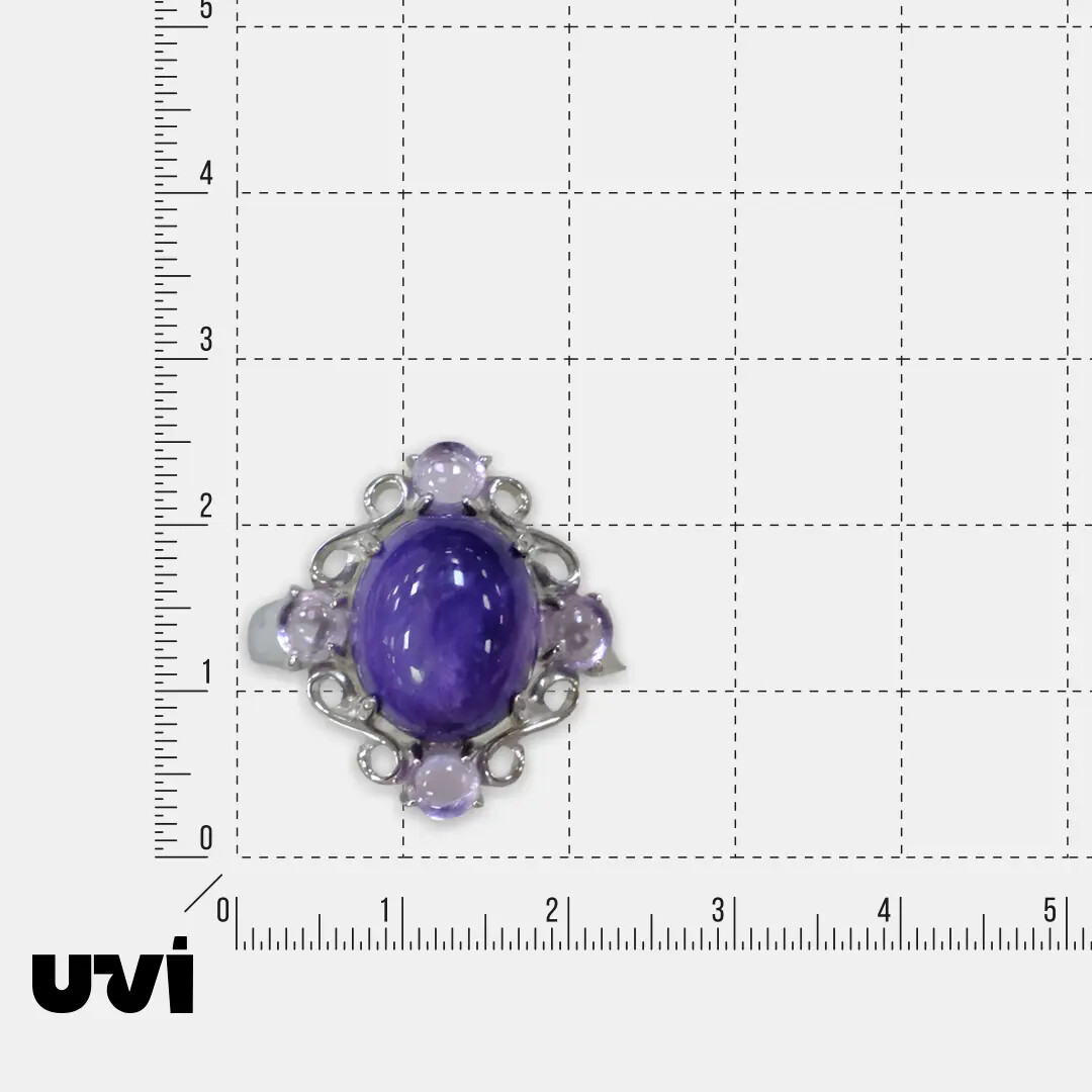 Серебряное кольцо с чароитом